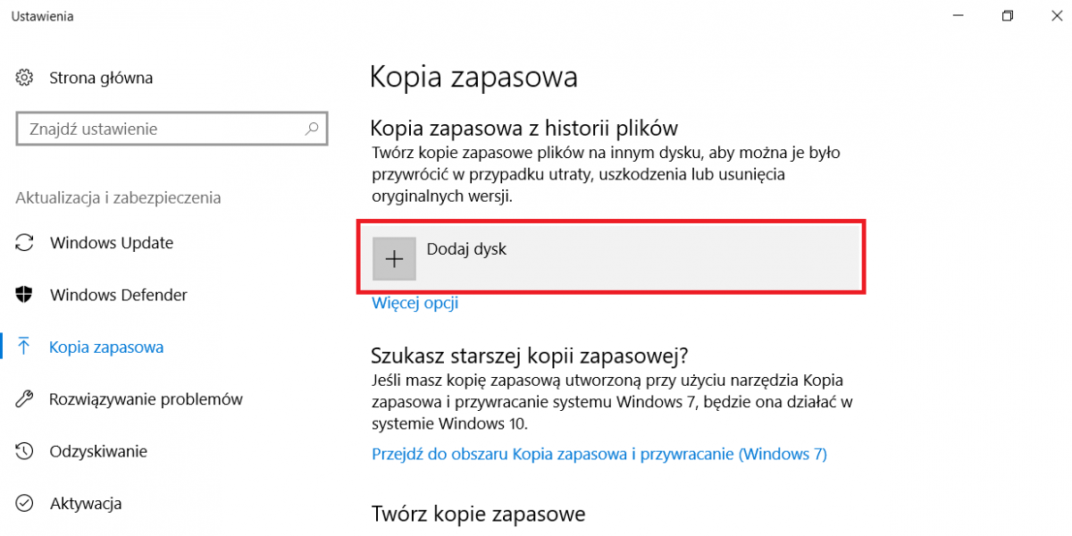Windows 10 - Kopia zapasowa z historii plików – SOiSK